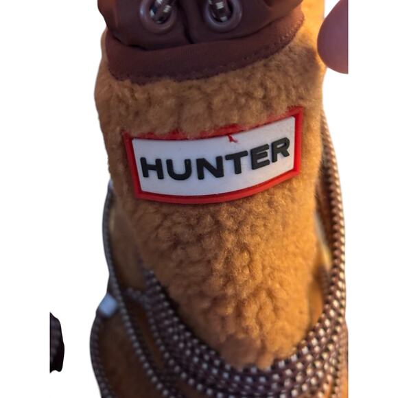 Hunter Wanderer Faux Shearling Waterproof Snow Boots 8 Mawson Creek/Muted Berry - Picture 3 of 6